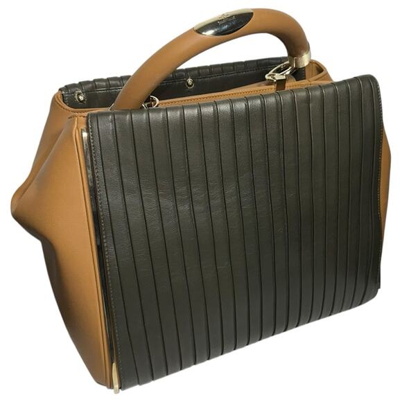 Eponymous Brown Tan Leather Detachable Shoulder Strap Kathryn Panel Handle Bag - Picture 1 of 8